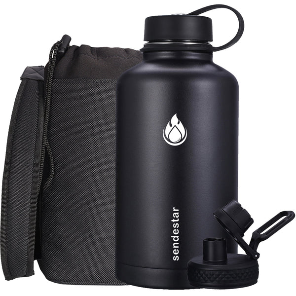 1000ml Fatboy Water Bottle With Black Noodle Straw-Top Lid