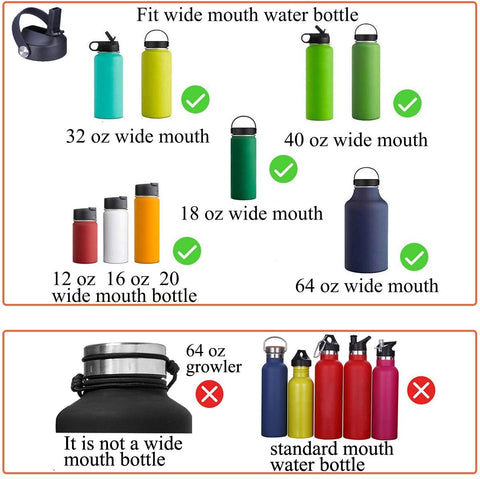 SENDESTAR Straw Lid Fit Hydroflask Wide Mouth Water Bottle 12/18