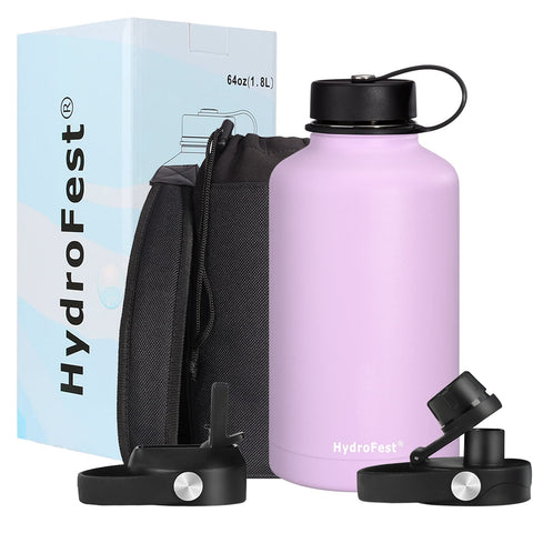 HydroFest Straw lid for Hydroflask Wide Mouth Water Bottle,Straw Lid  Flexible Handle Fit Hydro Flask 12 16 18 20 32 40 64 oz,Sports Straw Cap  Flip Top