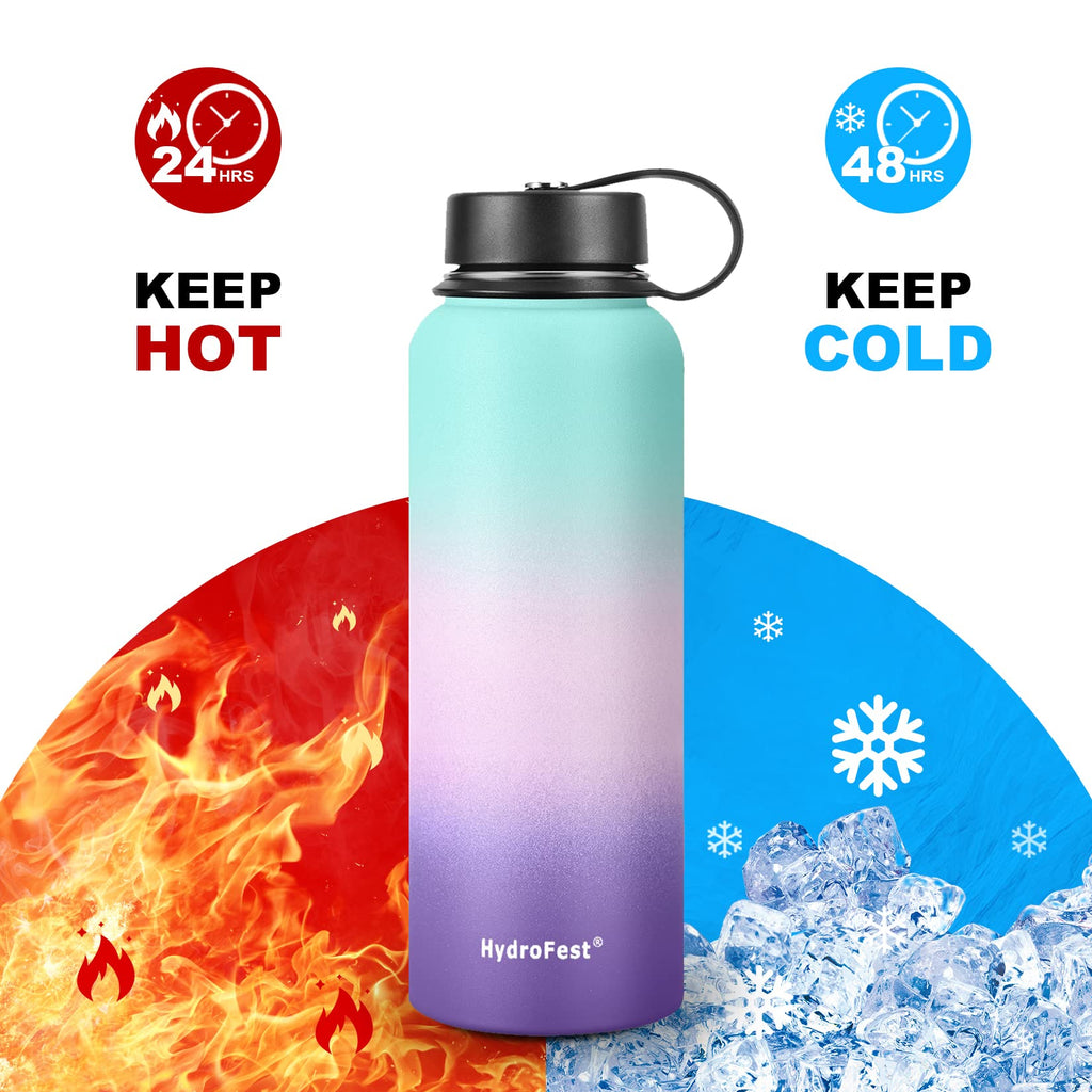 Hydro Flask Water Bottle - 40 oz Light Blue Frost