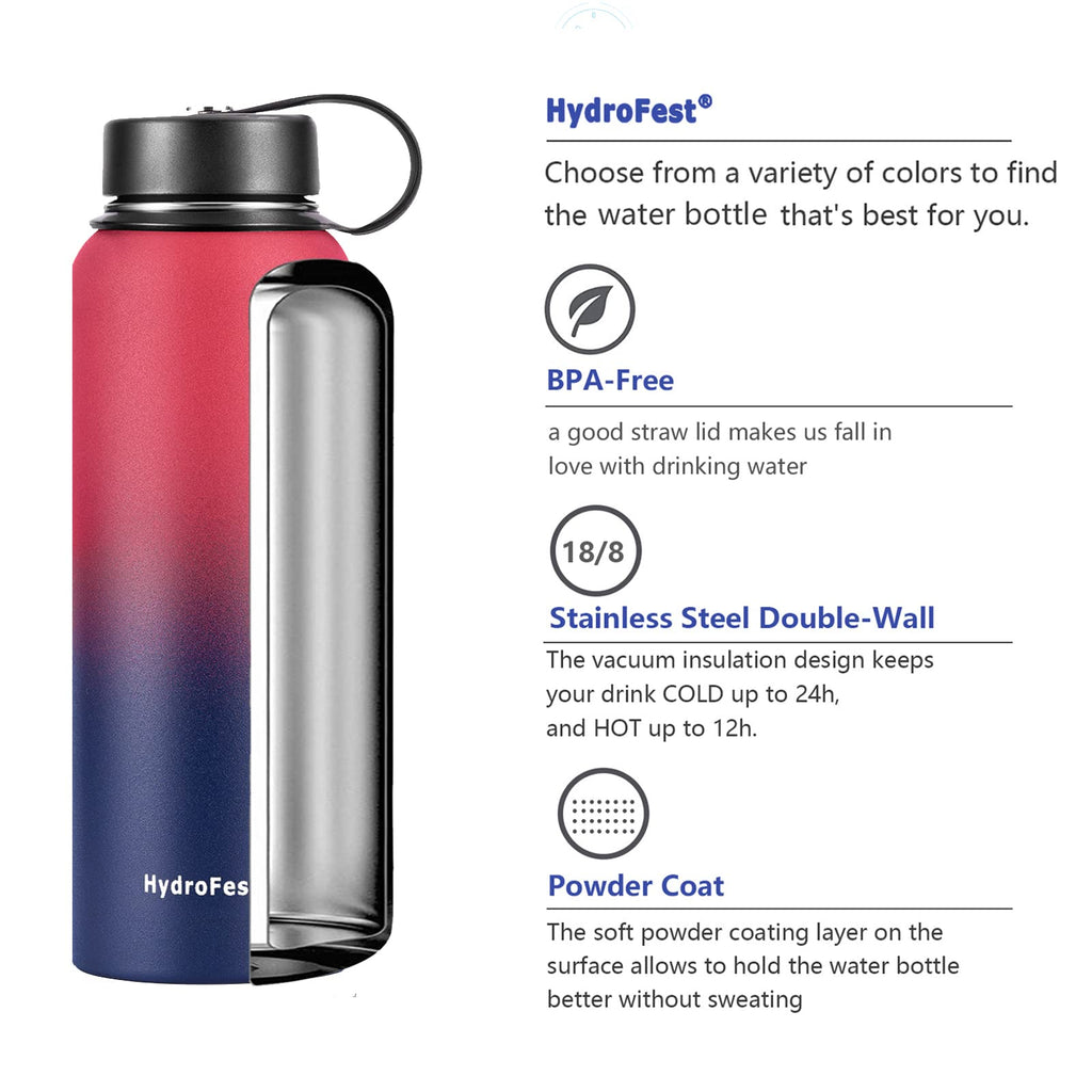 ThermoFlask 40oz Insulated Stainless Steel Water Bottle No Straw Spout W/lid